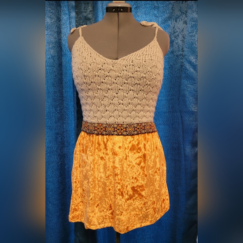 Handmade crushed velvet mini dress Size Medium